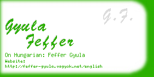 gyula feffer business card